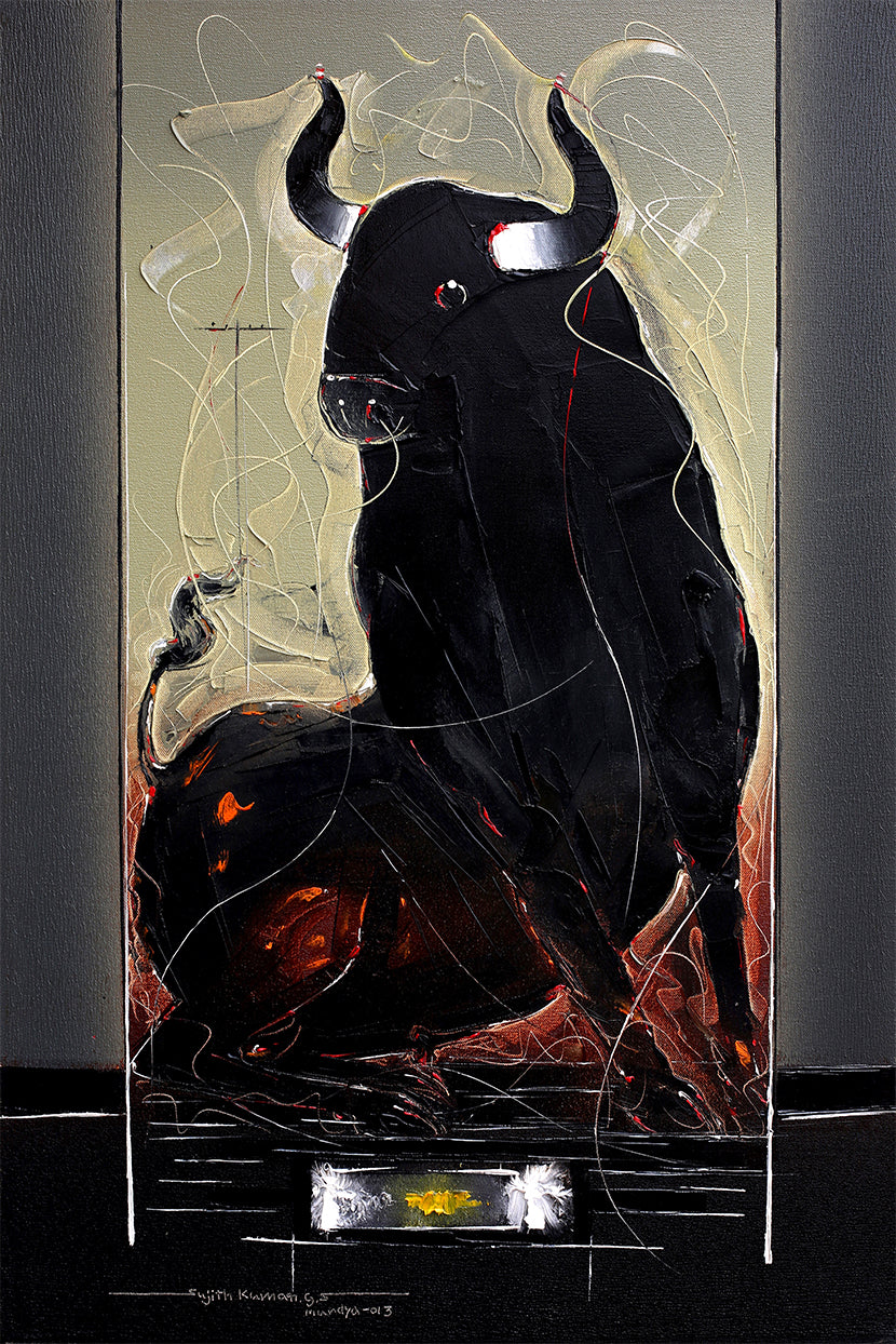Bull-106 - SUJITH KUMAR GS MANDYA Art Studio Gallery (SKGSM Art Studio Gallery)