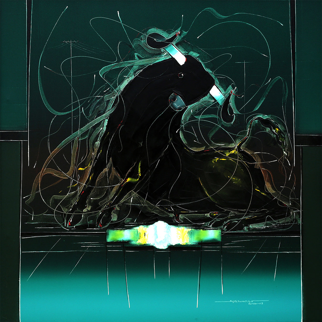 Bull-113 - SUJITH KUMAR GS MANDYA Art Studio Gallery (SKGSM Art Studio Gallery)