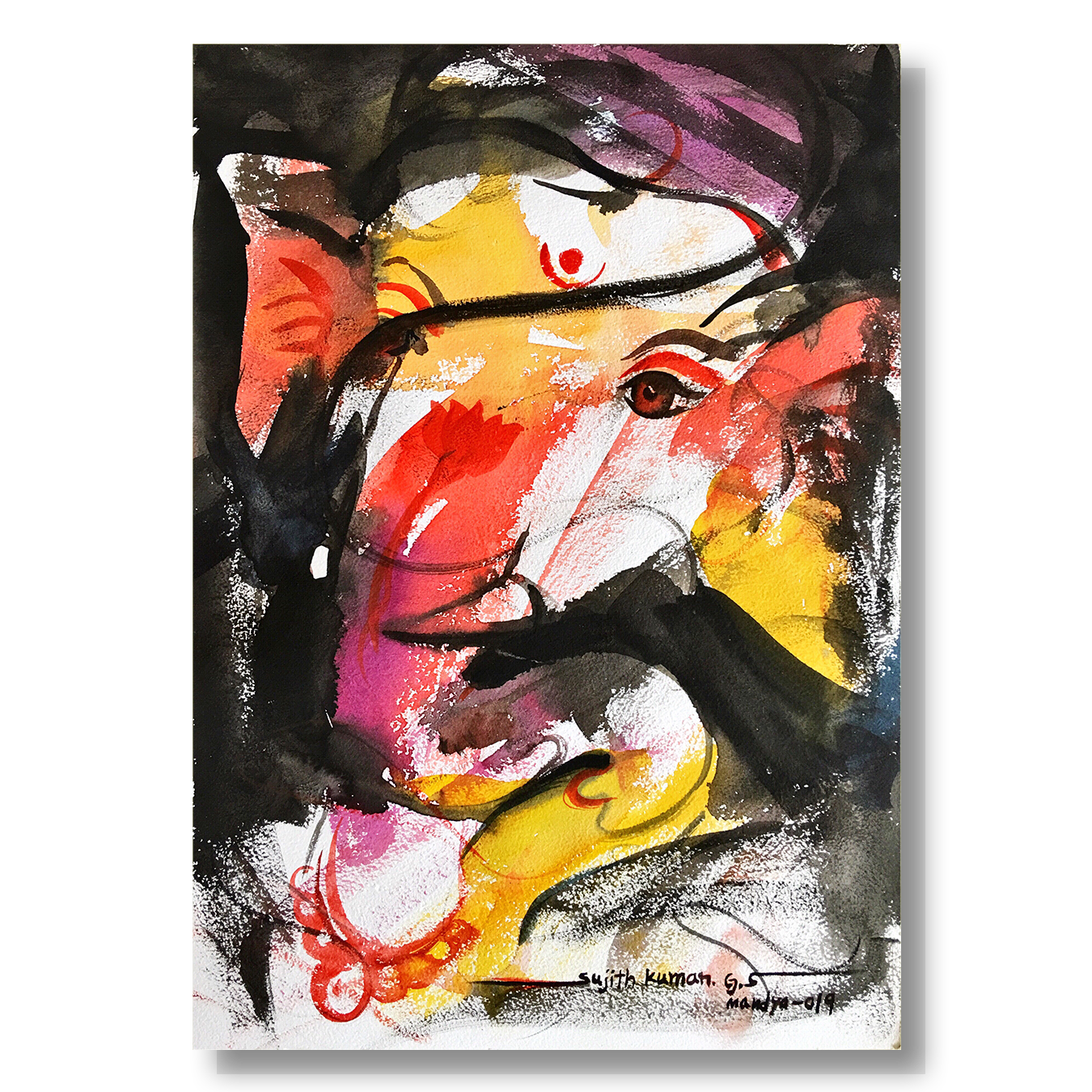 Ganesha-21 - SUJITH KUMAR GS MANDYA Art Studio Gallery (SKGSM Art Studio Gallery)