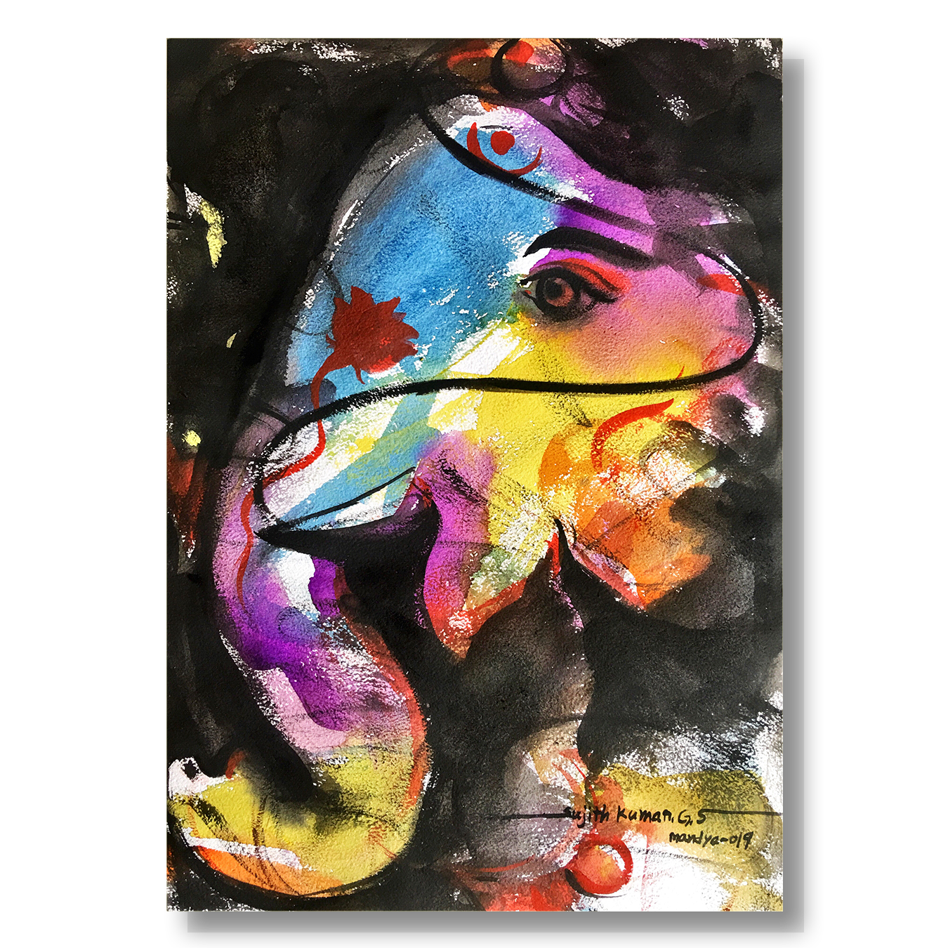 Ganesha-22 - SUJITH KUMAR GS MANDYA Art Studio Gallery (SKGSM Art Studio Gallery)
