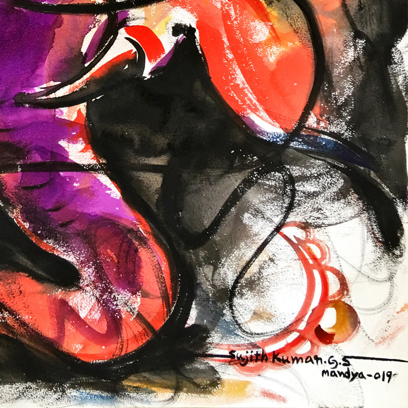 Ganesha-23 - SUJITH KUMAR GS MANDYA Art Studio Gallery (SKGSM Art Studio Gallery)
