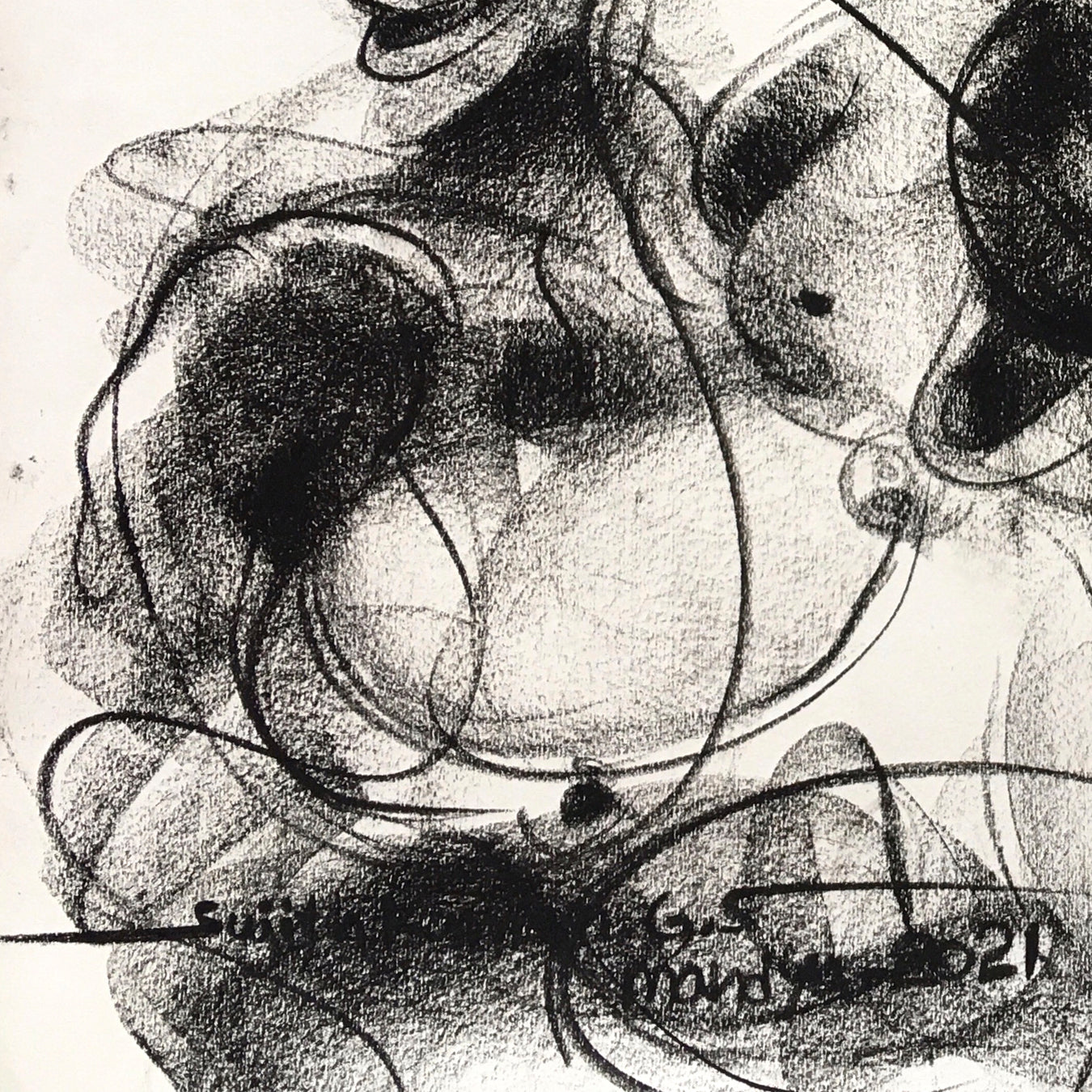 Charcoal Ganesha-7 - SUJITH KUMAR GS MANDYA Art Studio Gallery (SKGSM Art Studio Gallery)