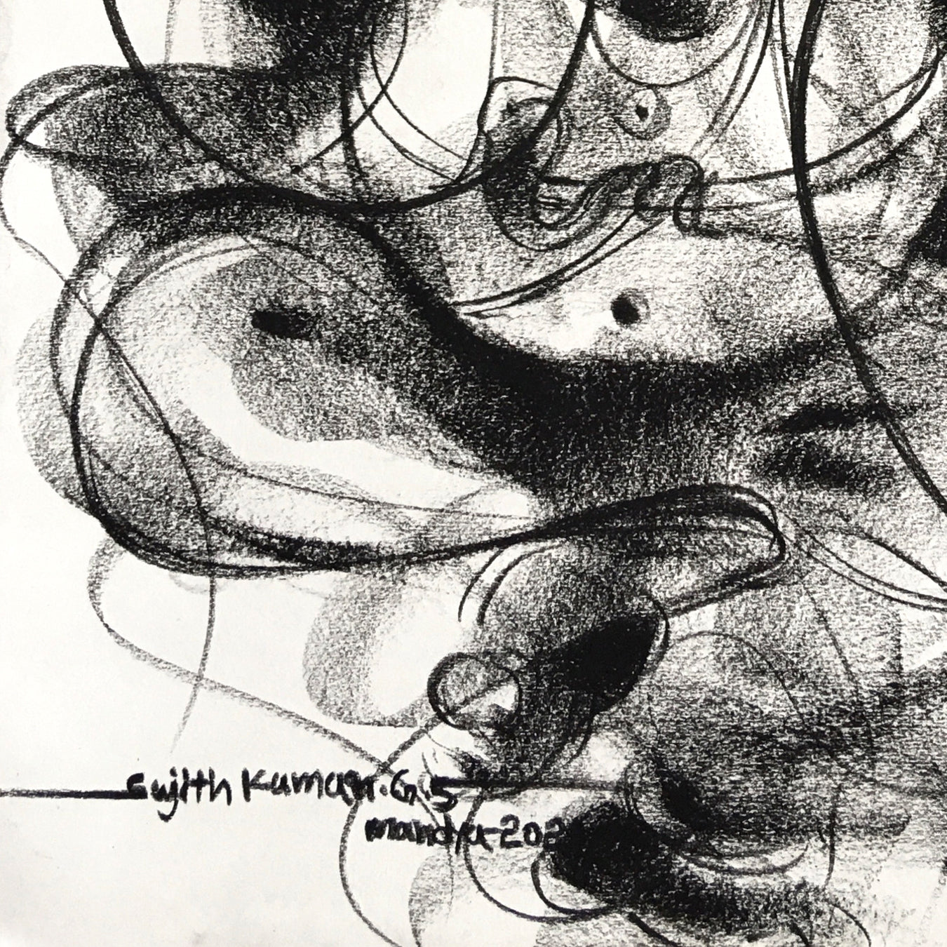 Charcoal Ganesha-8 - SUJITH KUMAR GS MANDYA Art Studio Gallery (SKGSM Art Studio Gallery)