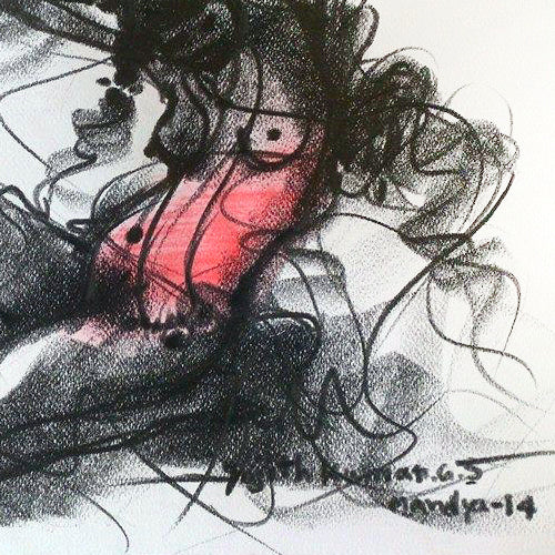 Nude Drawing-083 - SUJITH KUMAR GS MANDYA Art Studio Gallery (SKGSM Art Studio Gallery)