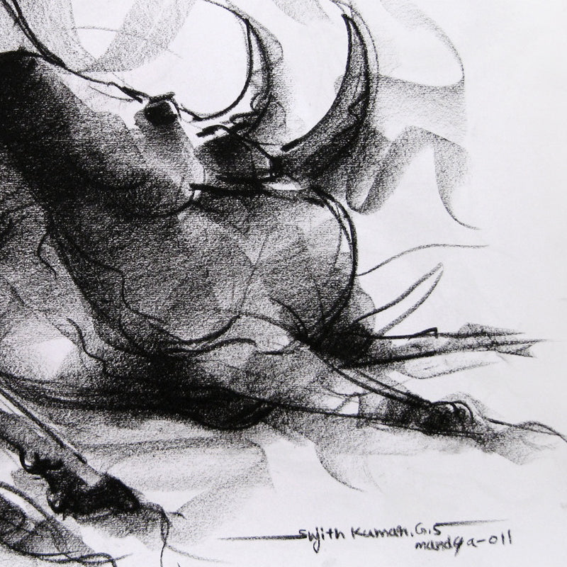 Bull Drawing-012 - SUJITH KUMAR GS MANDYA Art Studio Gallery (SKGSM Art Studio Gallery)