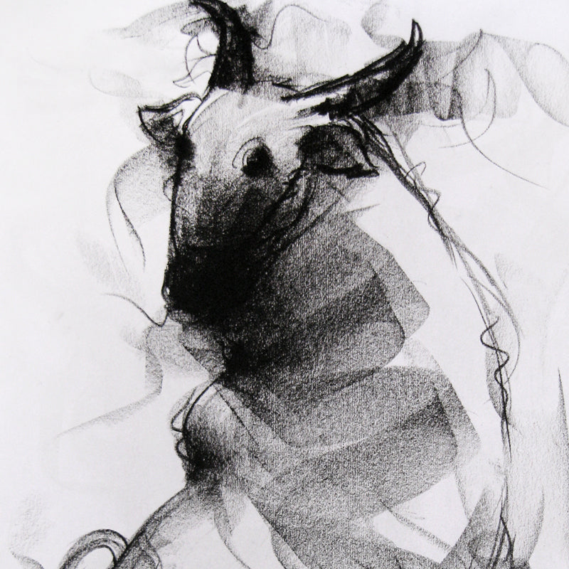 Bull Drawing-015 - SUJITH KUMAR GS MANDYA Art Studio Gallery (SKGSM Art Studio Gallery)
