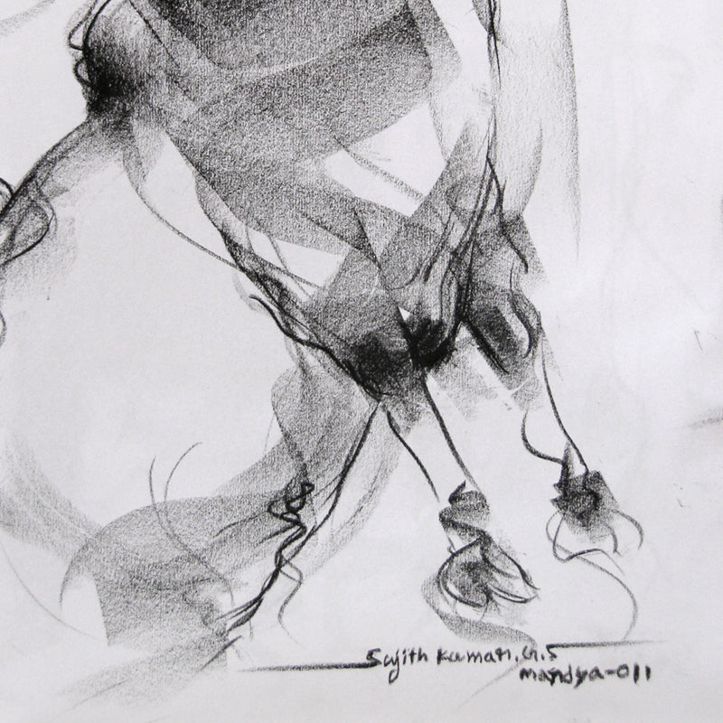 Bull Drawing-015 - SUJITH KUMAR GS MANDYA Art Studio Gallery (SKGSM Art Studio Gallery)