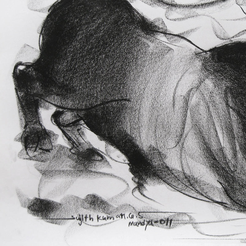 Bull Drawing-024 - SUJITH KUMAR GS MANDYA Art Studio Gallery (SKGSM Art Studio Gallery)