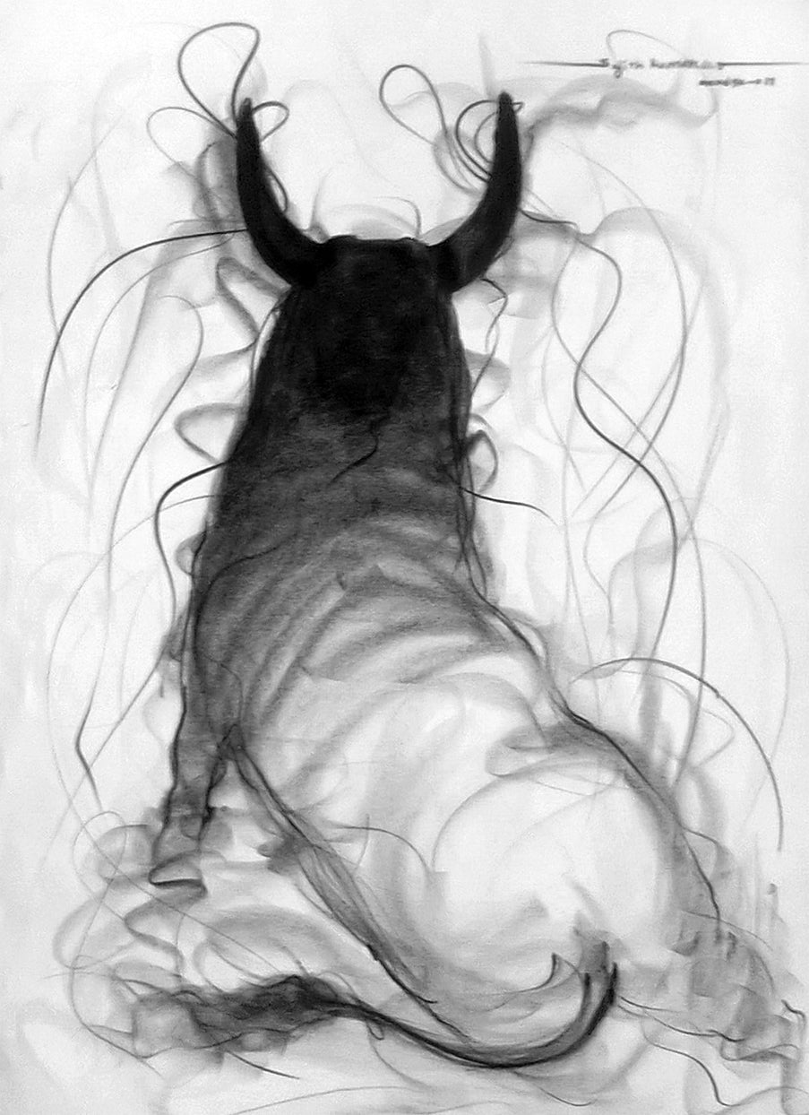 Bull Drawing-048 - SUJITH KUMAR GS MANDYA Art Studio Gallery (SKGSM Art Studio Gallery)