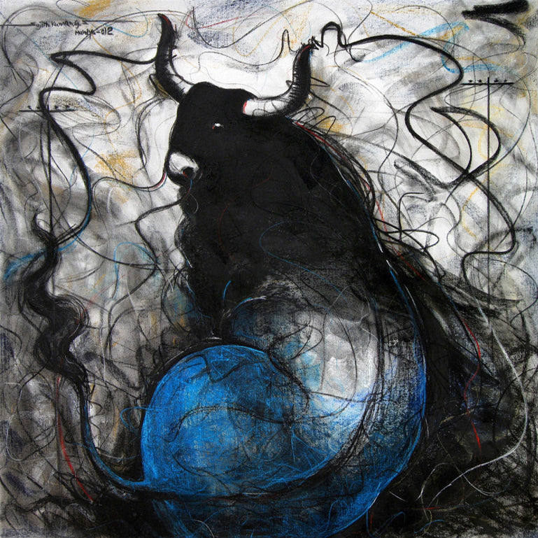 Bull Drawing-116 - SUJITH KUMAR GS MANDYA Art Studio Gallery (SKGSM Art Studio Gallery)