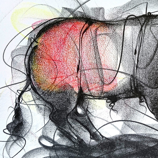 Bull Drawing-602 - SUJITH KUMAR GS MANDYA Art Studio Gallery (SKGSM Art Studio Gallery)