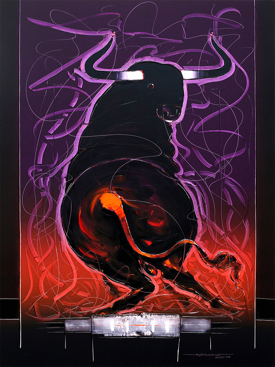 Bull-41 - SUJITH KUMAR GS MANDYA Art Studio Gallery (SKGSM Art Studio Gallery)
