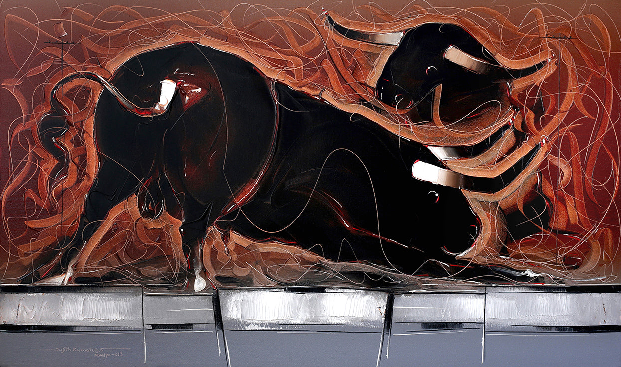 Bull-48 - SUJITH KUMAR GS MANDYA Art Studio Gallery (SKGSM Art Studio Gallery)