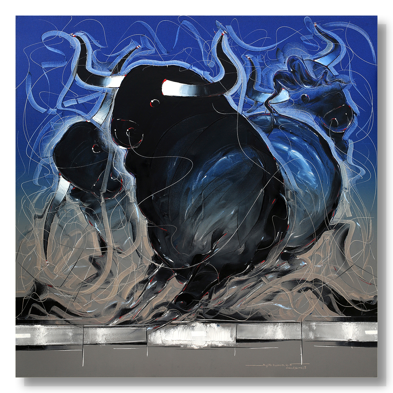 Bull-49 - SUJITH KUMAR GS MANDYA Art Studio Gallery (SKGSM Art Studio Gallery)