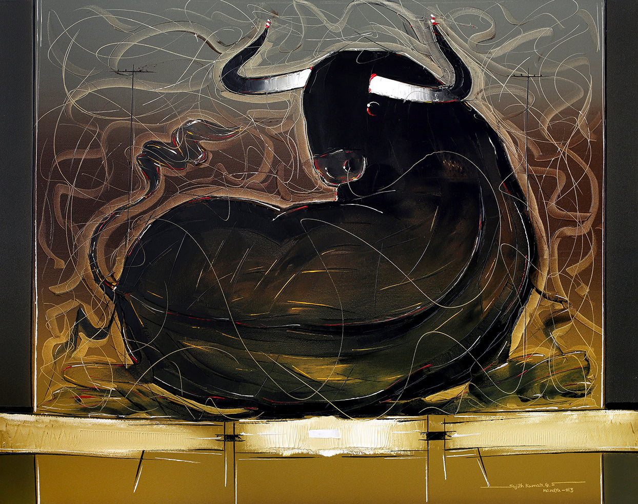 Bull-56 - SUJITH KUMAR GS MANDYA Art Studio Gallery (SKGSM Art Studio Gallery)