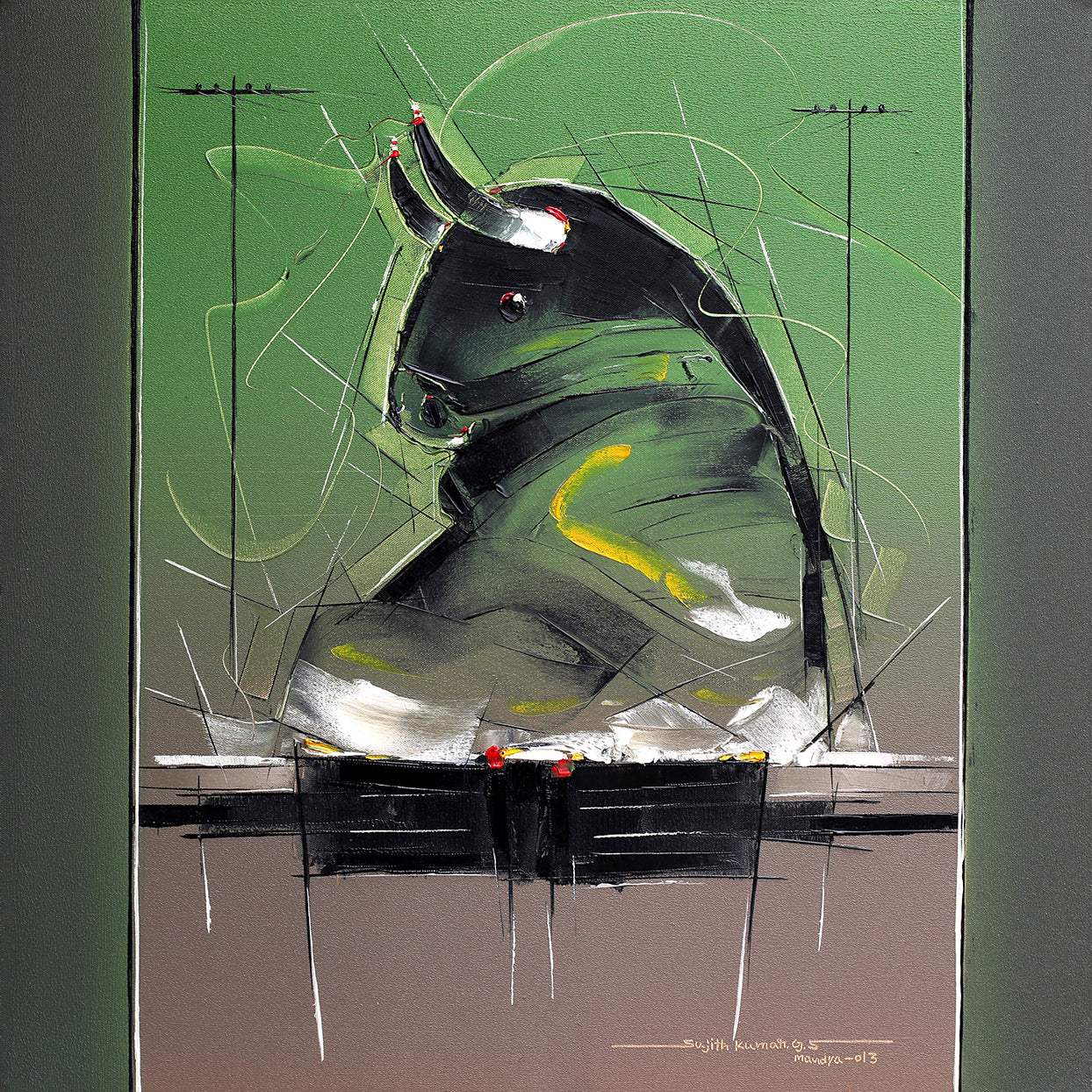 Bull-76 - SUJITH KUMAR GS MANDYA Art Studio Gallery (SKGSM Art Studio Gallery)