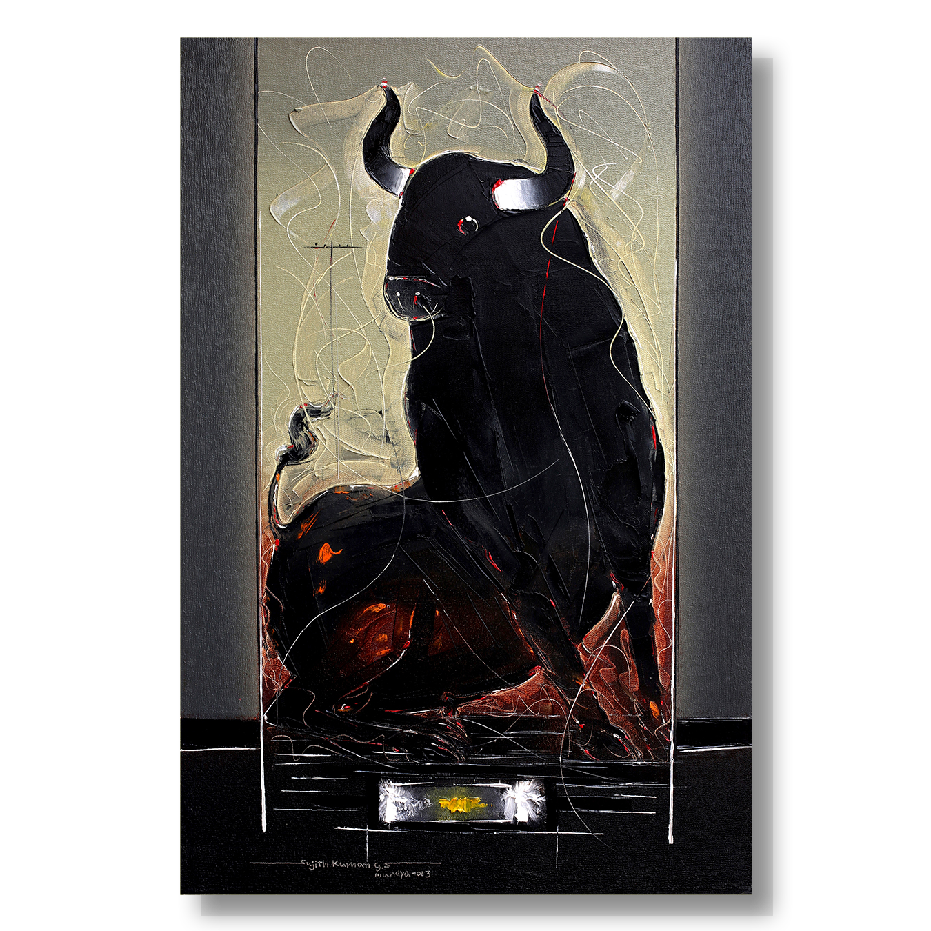 Bull-106 - SUJITH KUMAR GS MANDYA Art Studio Gallery (SKGSM Art Studio Gallery)