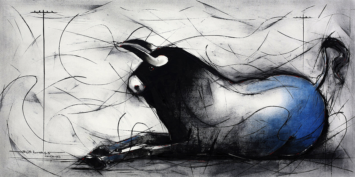 Bull-108 - SUJITH KUMAR GS MANDYA Art Studio Gallery (SKGSM Art Studio Gallery)