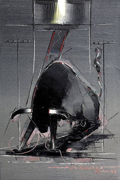 Bull-109 - SUJITH KUMAR GS MANDYA Art Studio Gallery (SKGSM Art Studio Gallery)