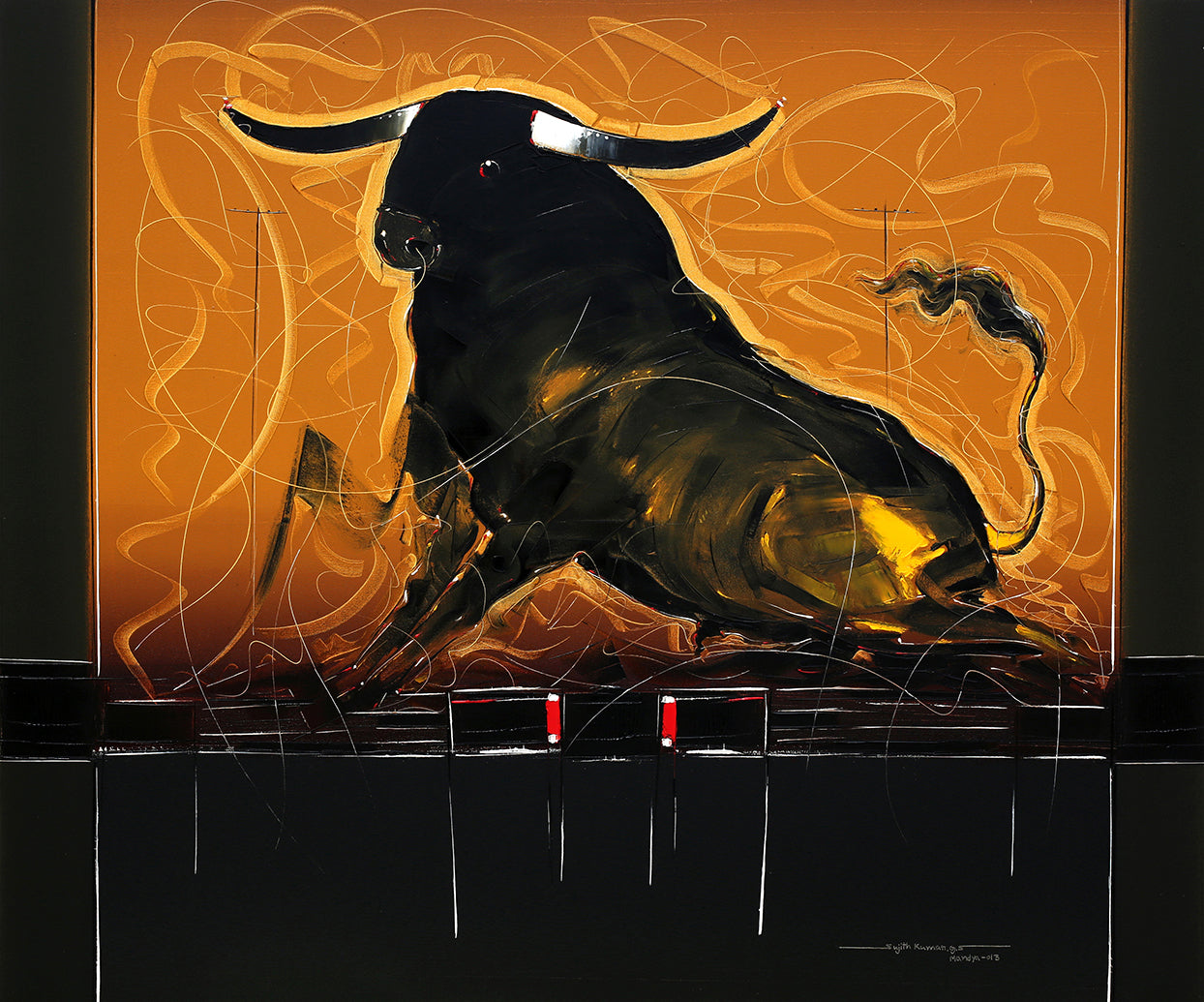 Bull-112 - SUJITH KUMAR GS MANDYA Art Studio Gallery (SKGSM Art Studio Gallery)