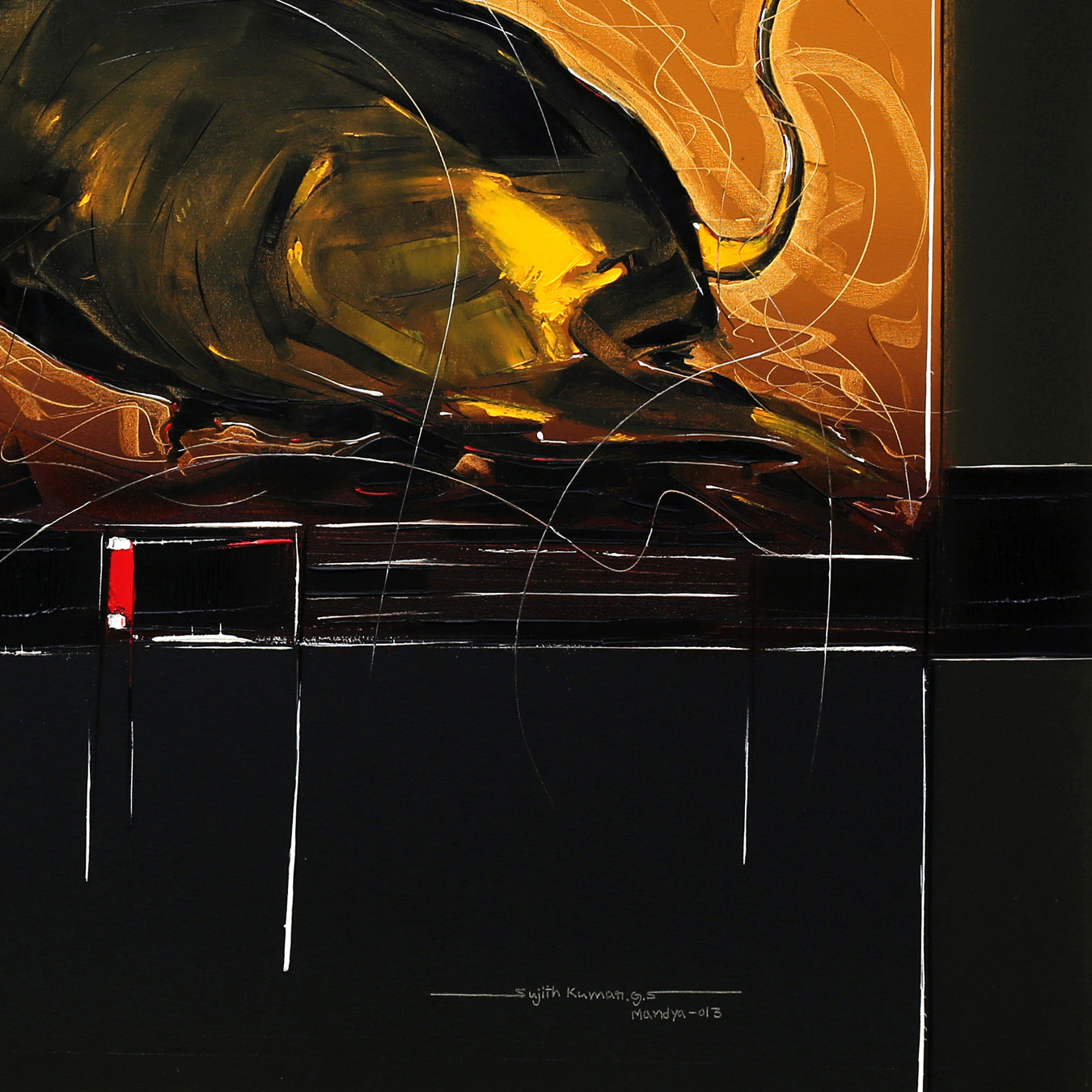 Bull-112 - SUJITH KUMAR GS MANDYA Art Studio Gallery (SKGSM Art Studio Gallery)