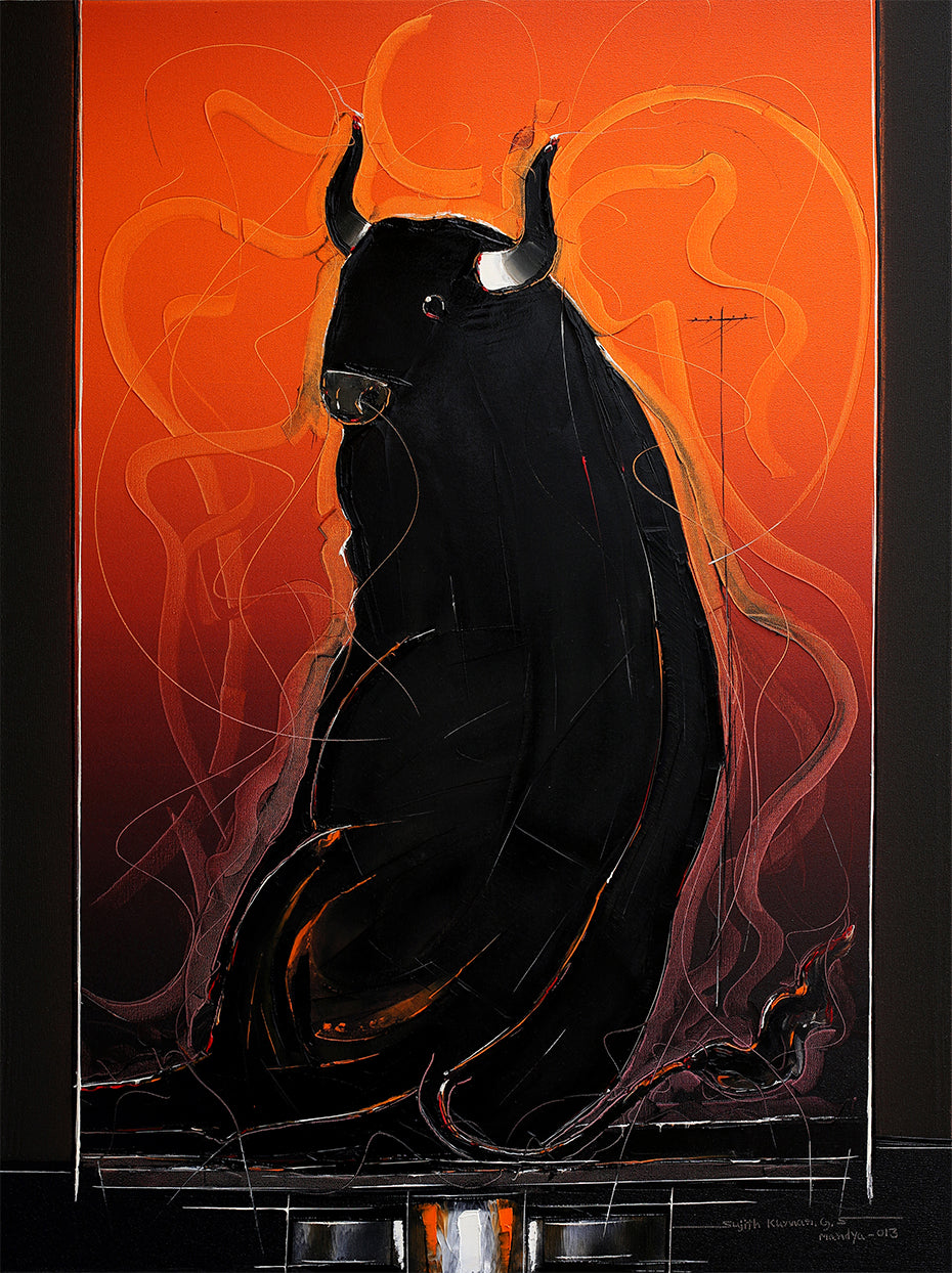 Bull-114 - SUJITH KUMAR GS MANDYA Art Studio Gallery (SKGSM Art Studio Gallery)