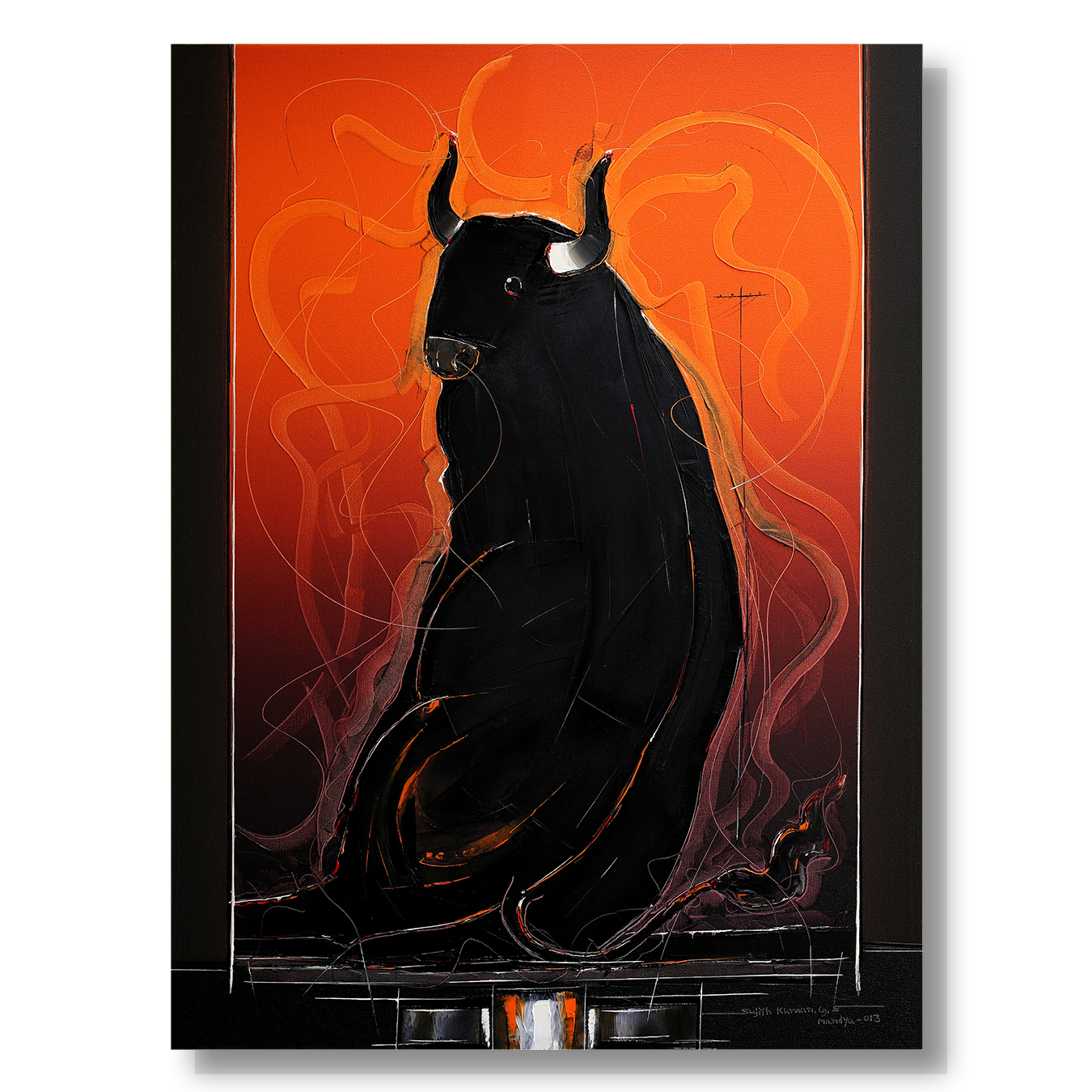 Bull-114 - SUJITH KUMAR GS MANDYA Art Studio Gallery (SKGSM Art Studio Gallery)