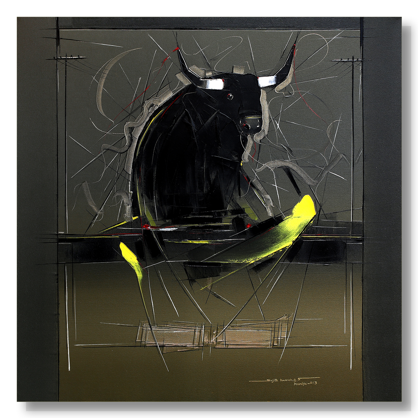 Bull-115 - SUJITH KUMAR GS MANDYA Art Studio Gallery (SKGSM Art Studio Gallery)