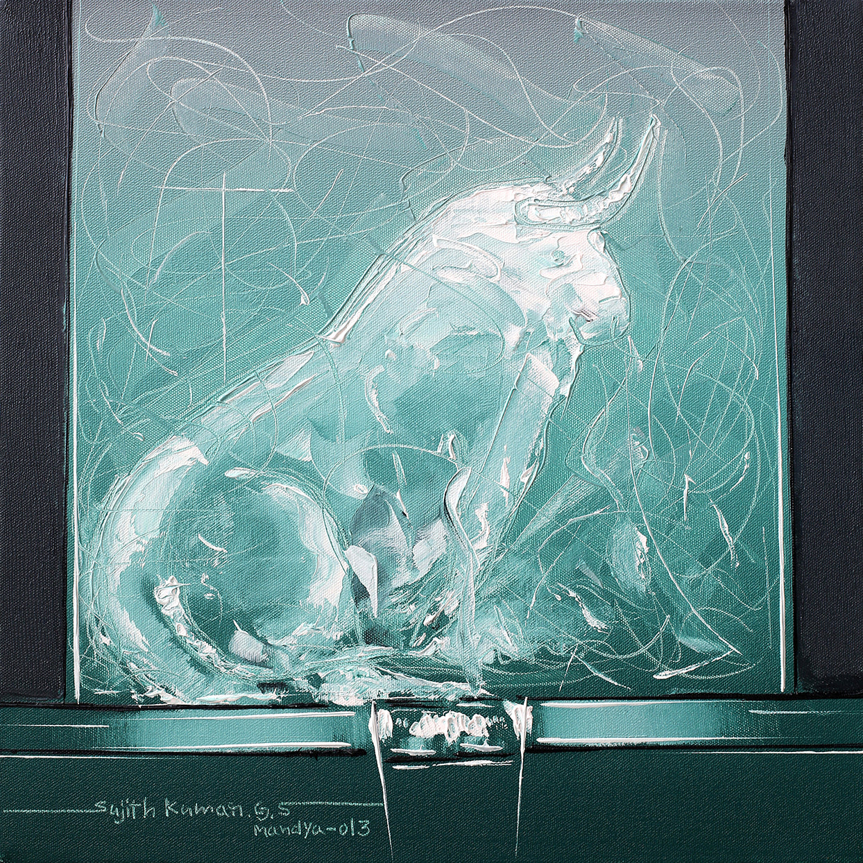Bull-95 - SUJITH KUMAR GS MANDYA Art Studio Gallery (SKGSM Art Studio Gallery)
