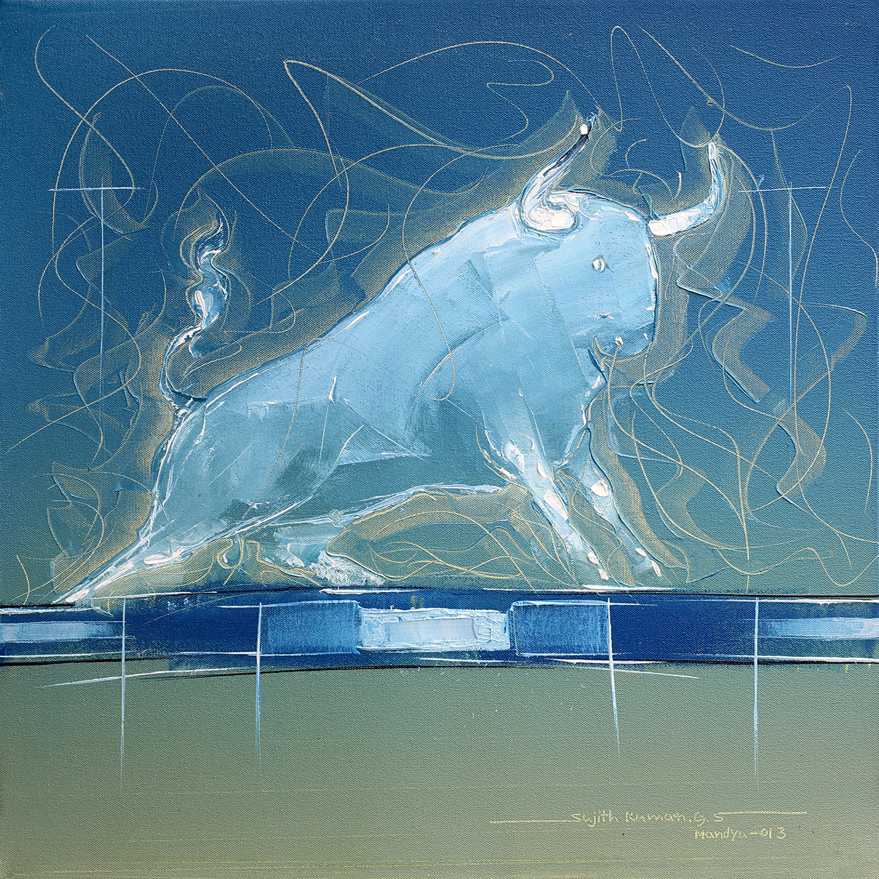 Bull-96 - SUJITH KUMAR GS MANDYA Art Studio Gallery (SKGSM Art Studio Gallery)