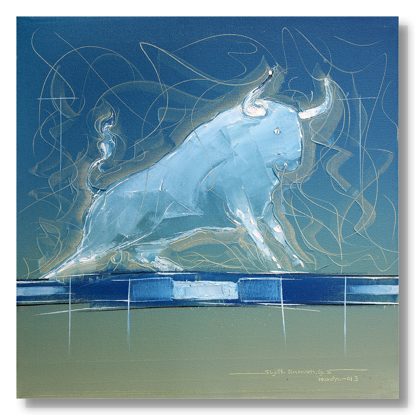 Bull-96 - SUJITH KUMAR GS MANDYA Art Studio Gallery (SKGSM Art Studio Gallery)