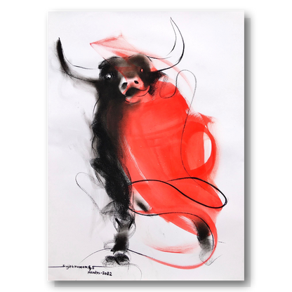 Bull-976 - SUJITH KUMAR GS MANDYA Art Studio Gallery (SKGSM Art Studio Gallery)