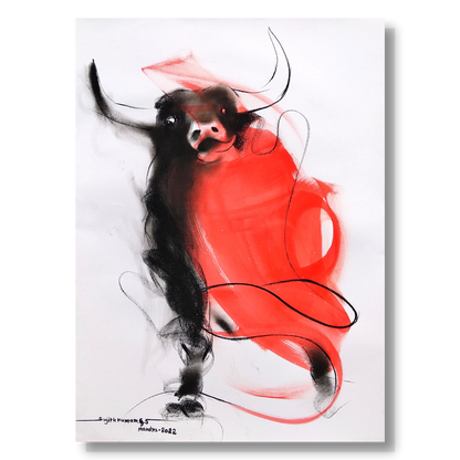 Bull-976 - SUJITH KUMAR GS MANDYA Art Studio Gallery (SKGSM Art Studio Gallery)