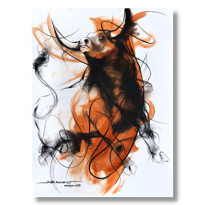 Bull-998 - SUJITH KUMAR GS MANDYA Art Studio Gallery (SKGSM Art Studio Gallery)