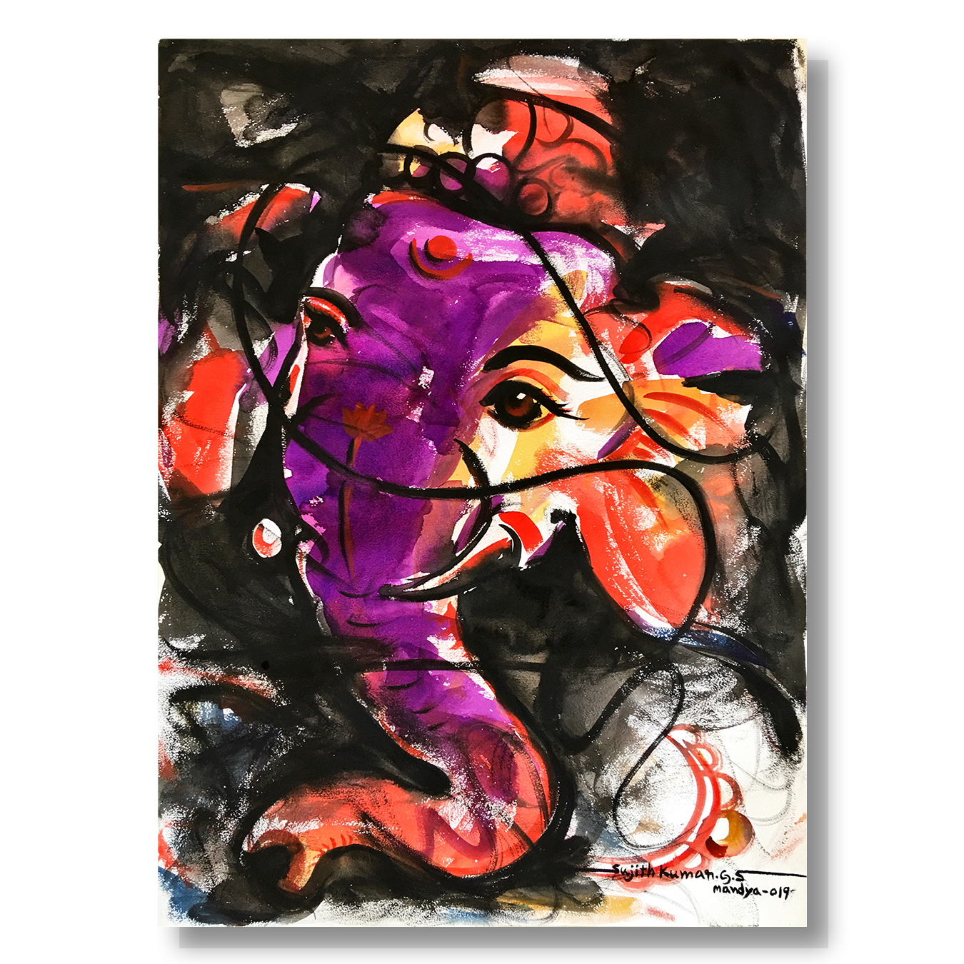 Ganesha-23 - SUJITH KUMAR GS MANDYA Art Studio Gallery (SKGSM Art Studio Gallery)