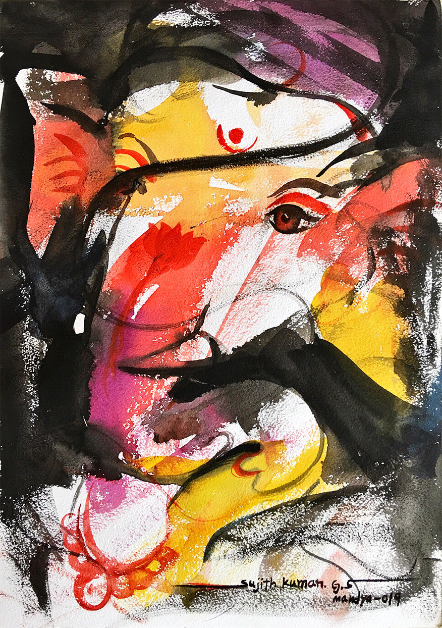 Ganesha-21 - SUJITH KUMAR GS MANDYA Art Studio Gallery (SKGSM Art Studio Gallery)