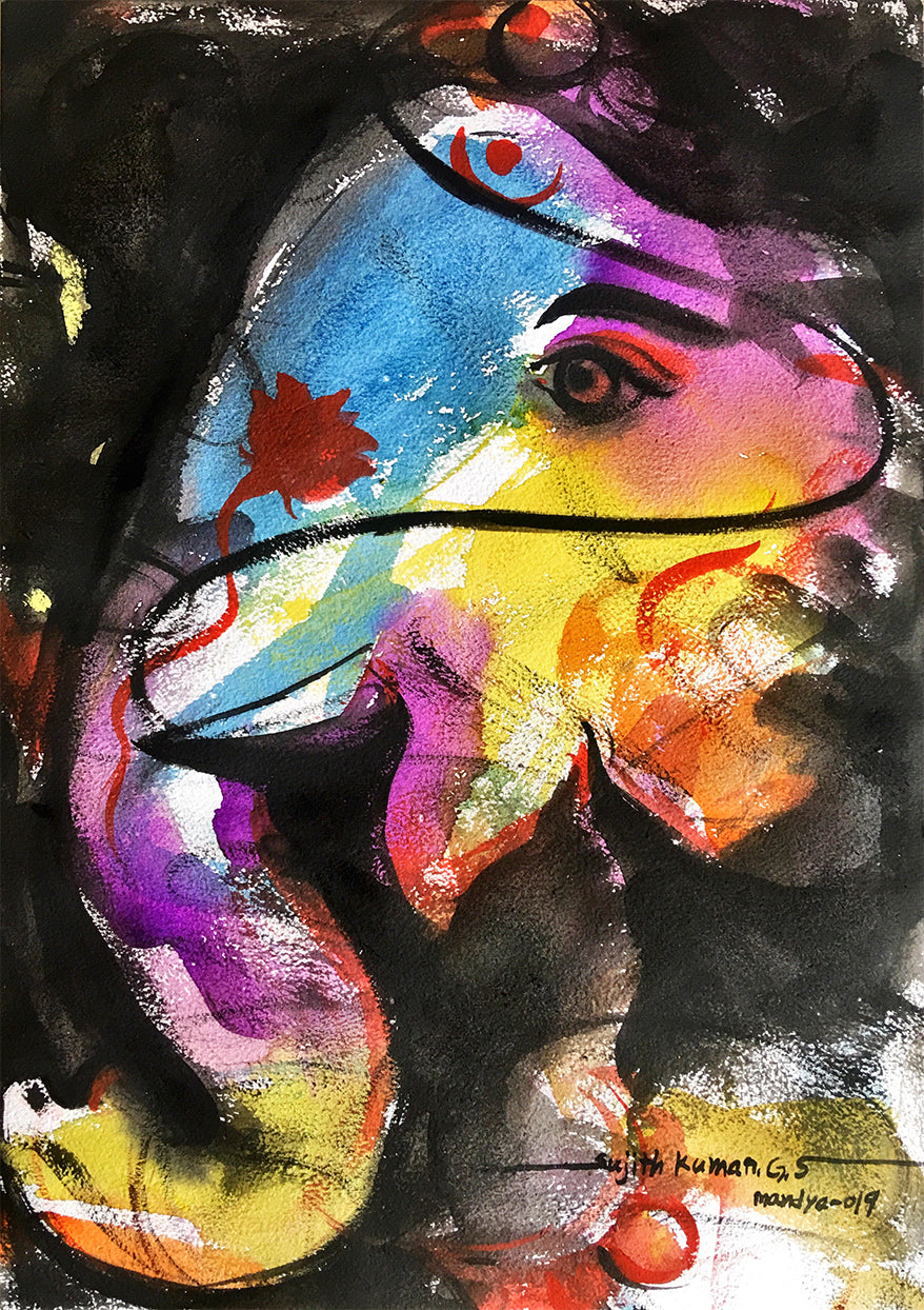 Ganesha-22 - SUJITH KUMAR GS MANDYA Art Studio Gallery (SKGSM Art Studio Gallery)