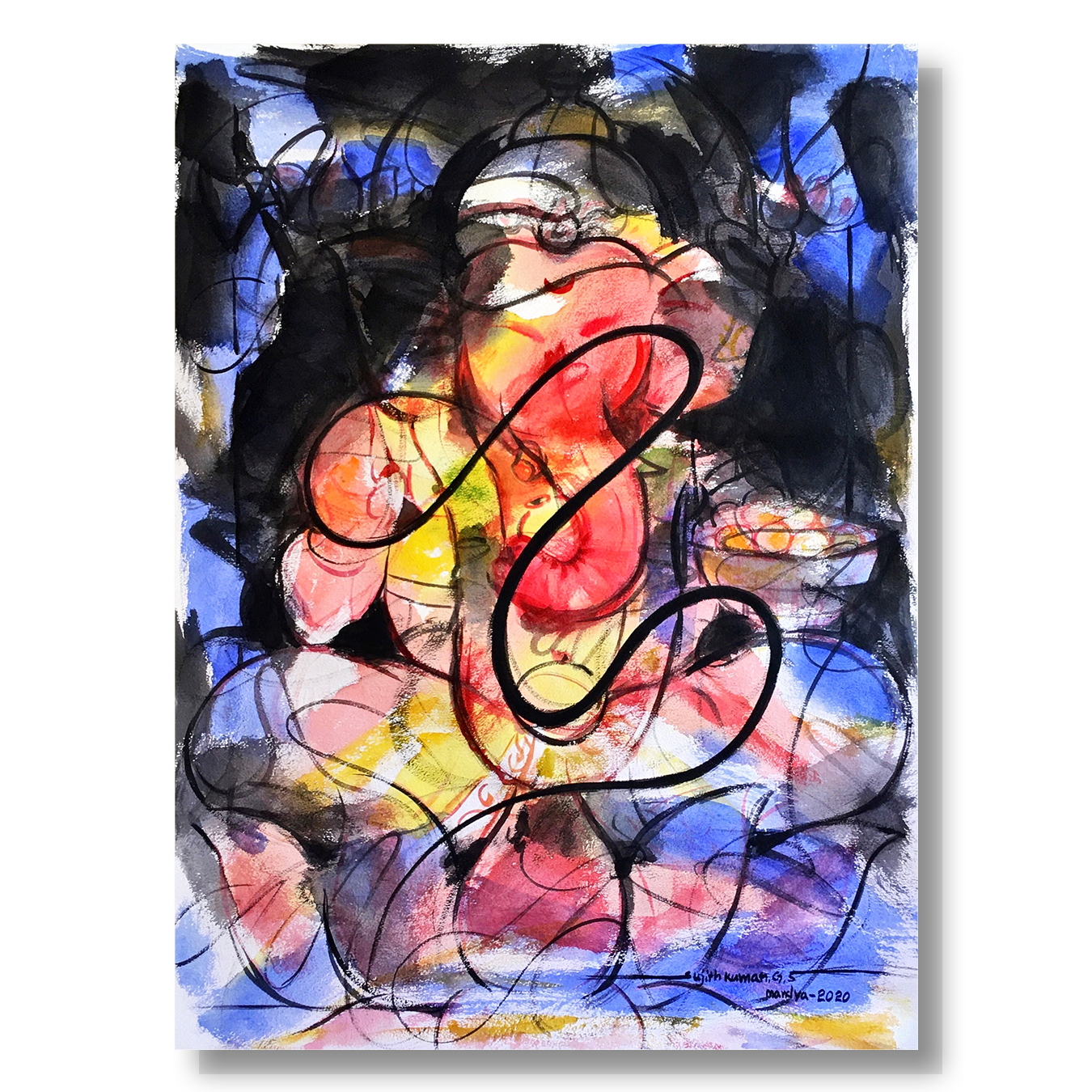 Ganesha-32 - SUJITH KUMAR GS MANDYA Art Studio Gallery (SKGSM Art Studio Gallery)