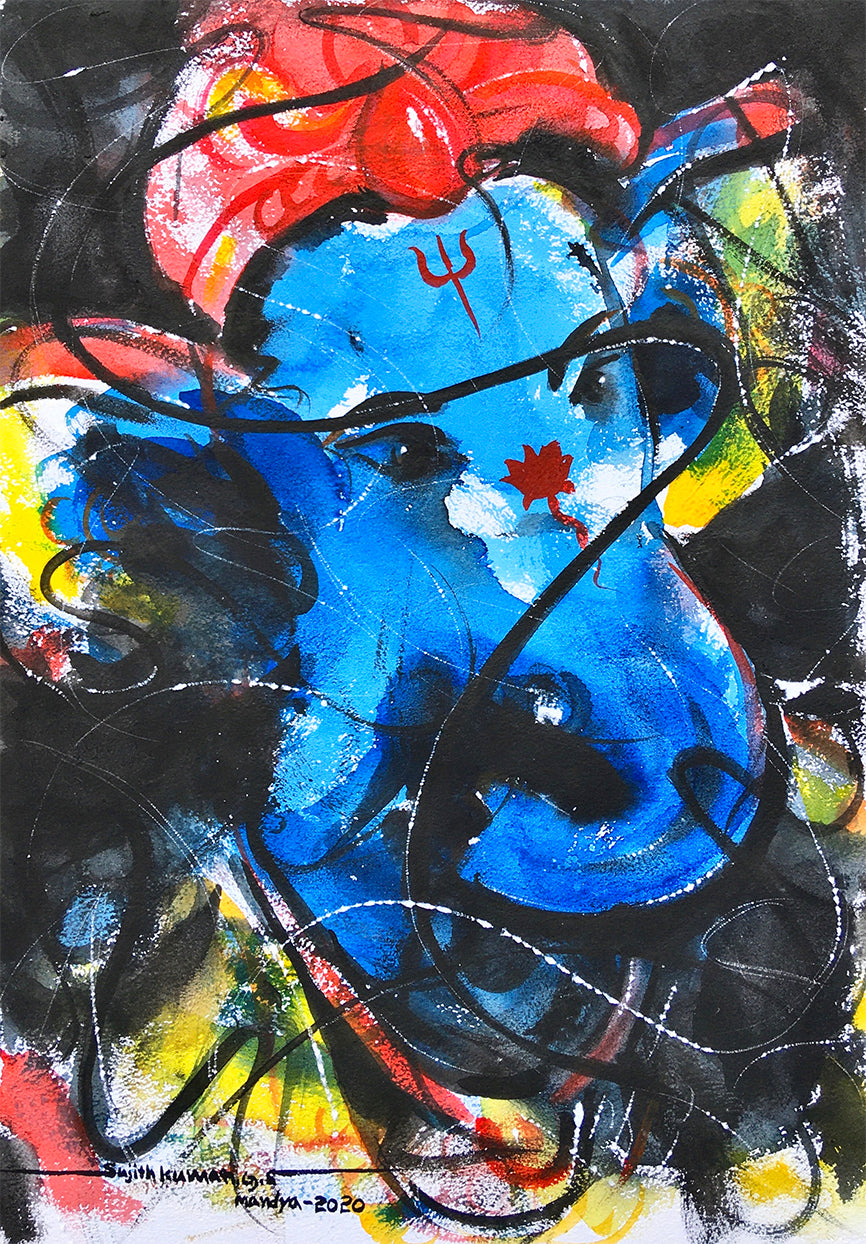 Ganesha-30 - SUJITH KUMAR GS MANDYA Art Studio Gallery (SKGSM Art Studio Gallery)