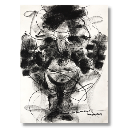 Charcoal Ganesha-2 - SUJITH KUMAR GS MANDYA Art Studio Gallery (SKGSM Art Studio Gallery)