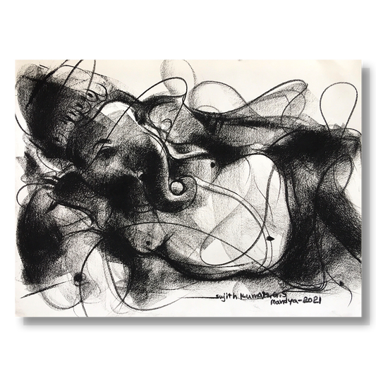 Charcoal Ganesha-3 - SUJITH KUMAR GS MANDYA Art Studio Gallery (SKGSM Art Studio Gallery)