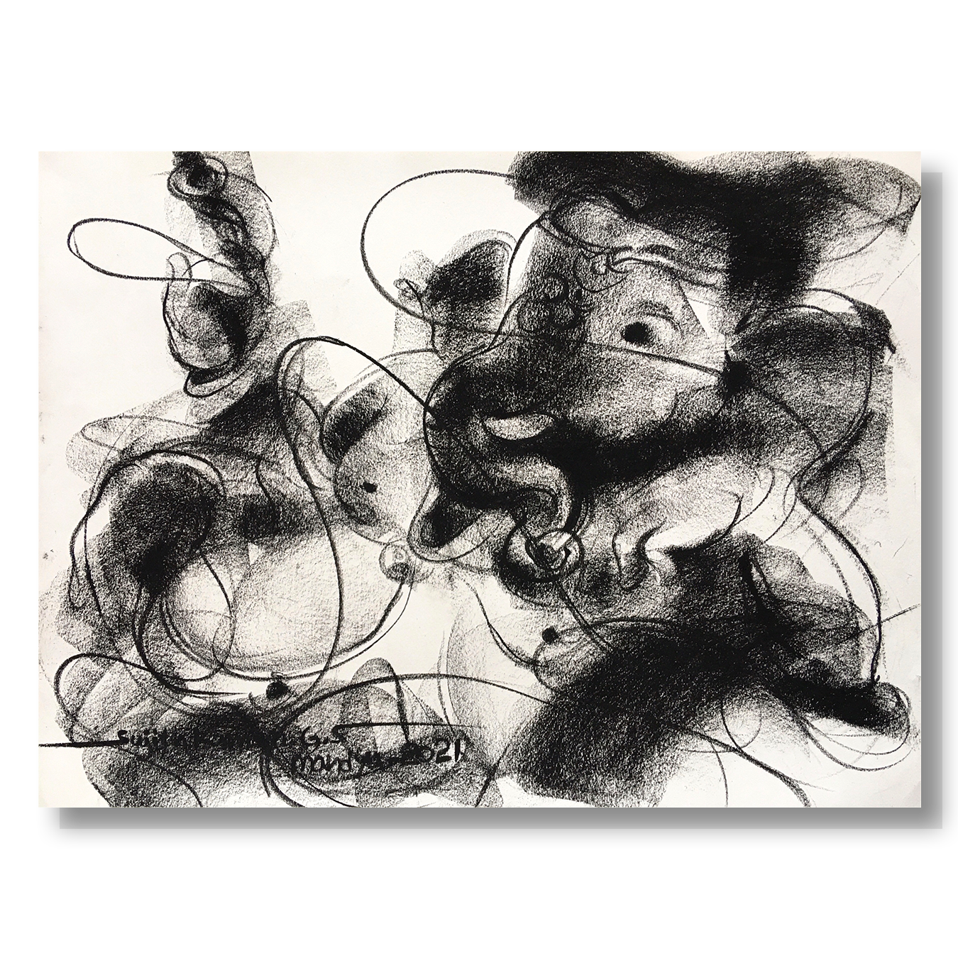 Charcoal Ganesha-7 - SUJITH KUMAR GS MANDYA Art Studio Gallery (SKGSM Art Studio Gallery)