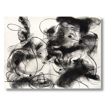 Charcoal Ganesha-7 - SUJITH KUMAR GS MANDYA Art Studio Gallery (SKGSM Art Studio Gallery)
