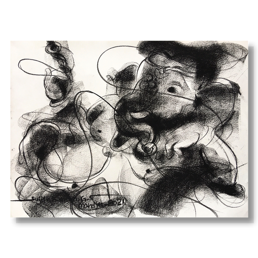 Charcoal Ganesha-7 - SUJITH KUMAR GS MANDYA Art Studio Gallery (SKGSM Art Studio Gallery)