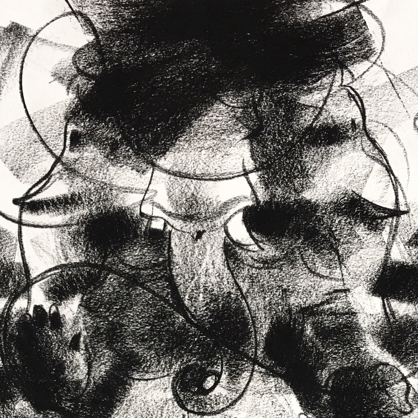 Charcoal Ganesha-2 - SUJITH KUMAR GS MANDYA Art Studio Gallery (SKGSM Art Studio Gallery)