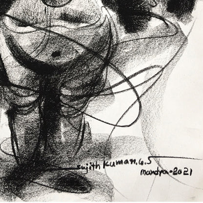 Charcoal Ganesha-2 - SUJITH KUMAR GS MANDYA Art Studio Gallery (SKGSM Art Studio Gallery)