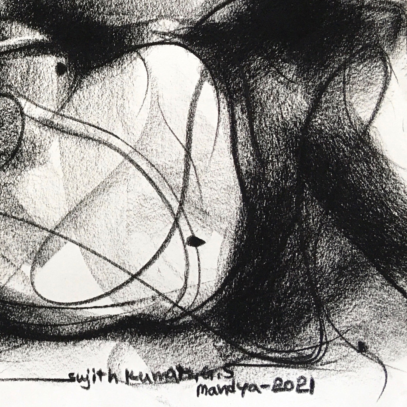 Charcoal Ganesha-3 - SUJITH KUMAR GS MANDYA Art Studio Gallery (SKGSM Art Studio Gallery)