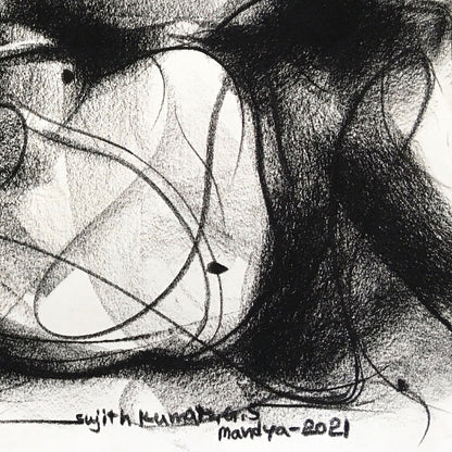 Charcoal Ganesha-3 - SUJITH KUMAR GS MANDYA Art Studio Gallery (SKGSM Art Studio Gallery)