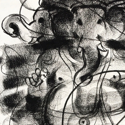 Charcoal Ganesha-6 - SUJITH KUMAR GS MANDYA Art Studio Gallery (SKGSM Art Studio Gallery)