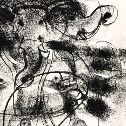 Charcoal Ganesha-6 - SUJITH KUMAR GS MANDYA Art Studio Gallery (SKGSM Art Studio Gallery)